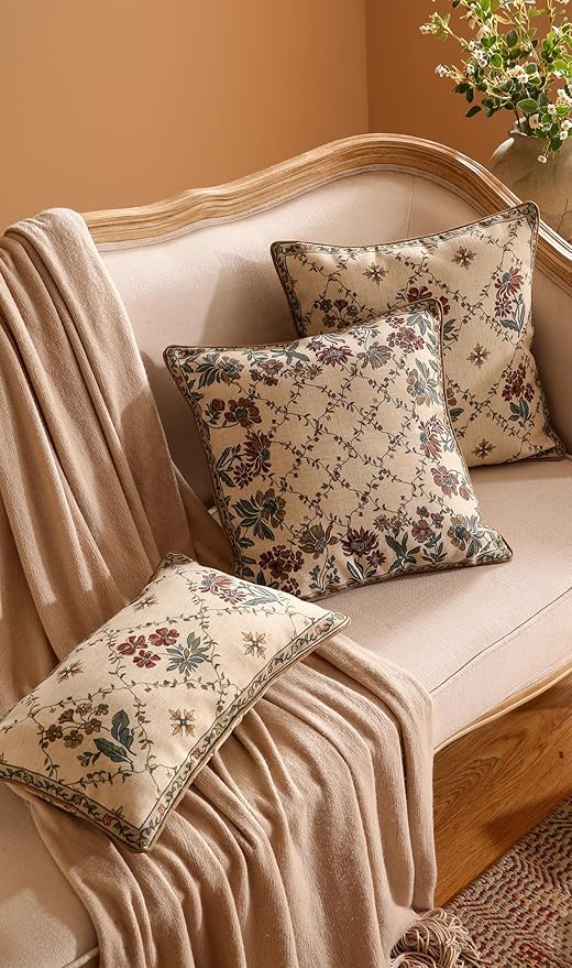 patdrea Designer Throw Pillow Covers Set of 2, Square Euro Retro Style Light - Image 8
