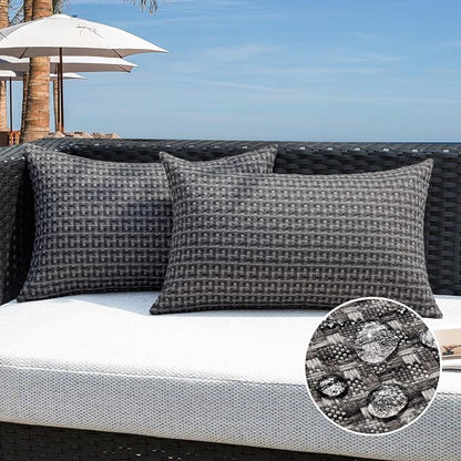 Kevin Textile Outdoor Waterproof Throw Pillow Covers Pack of 2 Farmhouse by KevinTextile