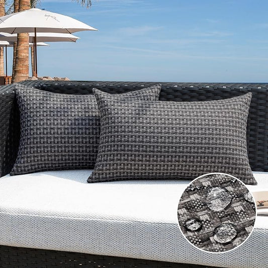 Kevin Textile Outdoor Waterproof Throw Pillow Covers Pack of 2 Farmhouse by KevinTextile