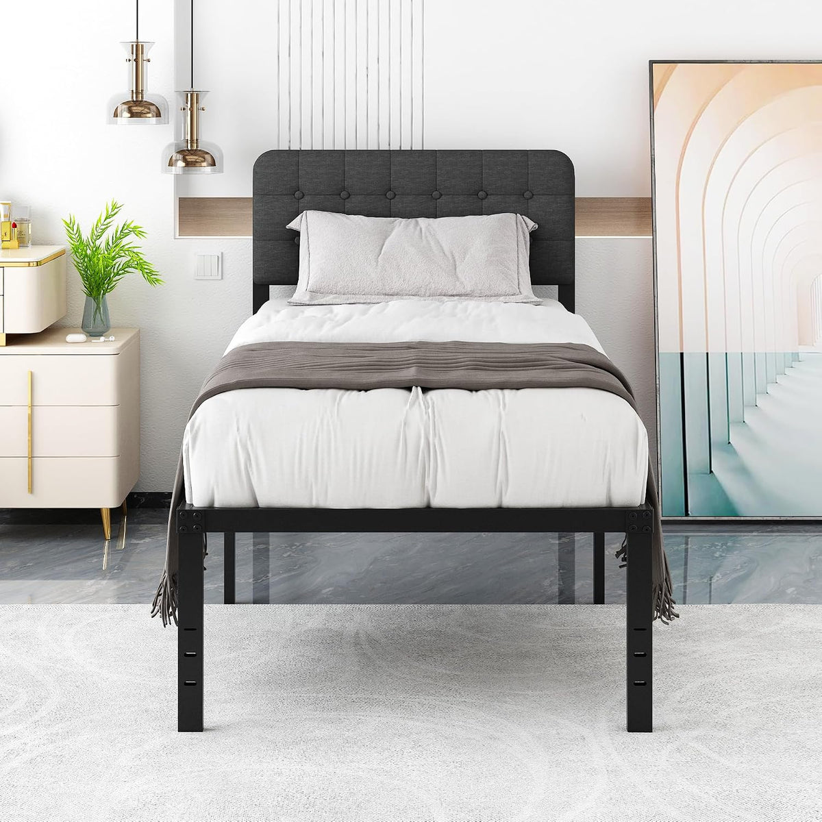likelalaso 18 inch twin xl metal bed frame, package contents