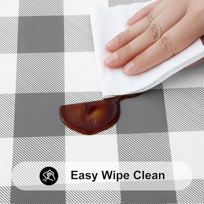 Smiry Rectangle Picnic Table Cloth, Elastic Waterproof Fitted Vinyl Tablecloths - Image 4