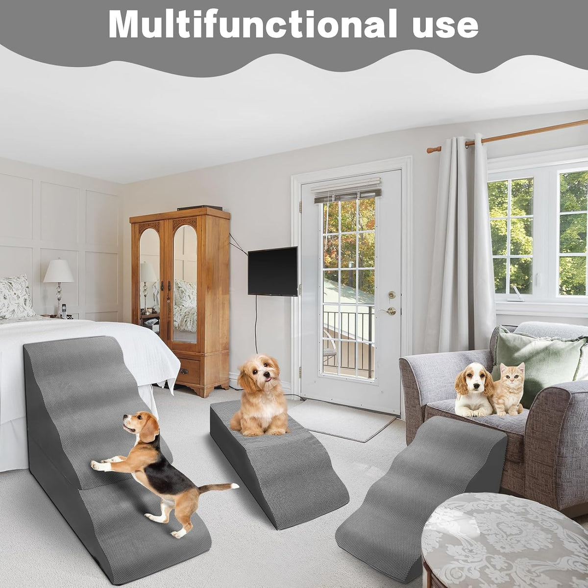 dog stairs for high beds 30-36 inches tall, package contents