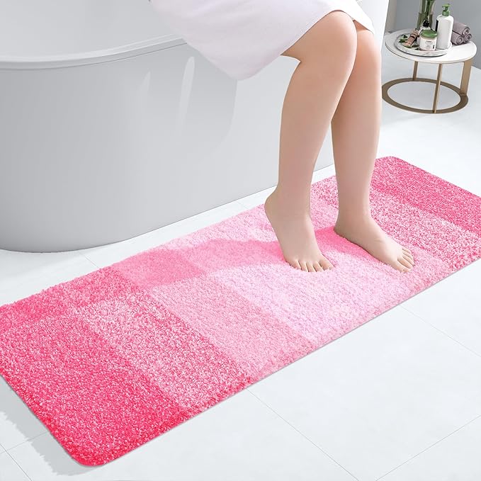 OLANLY Bathroom Runner Rugs 47x17, Extra Soft Absorbent Microfiber Bath Rugs by OLANLY