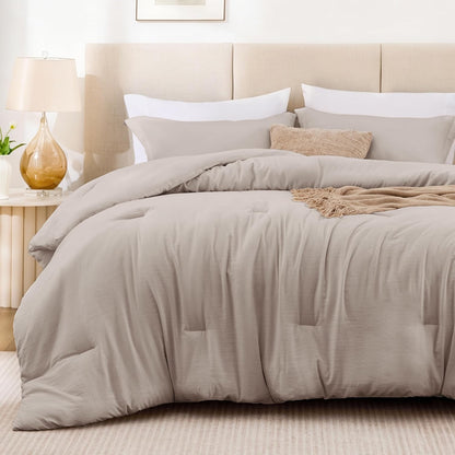 love's cabin burlwood king size comforter set, 3-piece shown in use