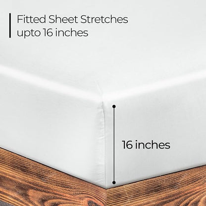 ROYALE LINENS 300 Thread Count 100% Long Staple Combed Cotton Fitted Sheet Twin - Image 2