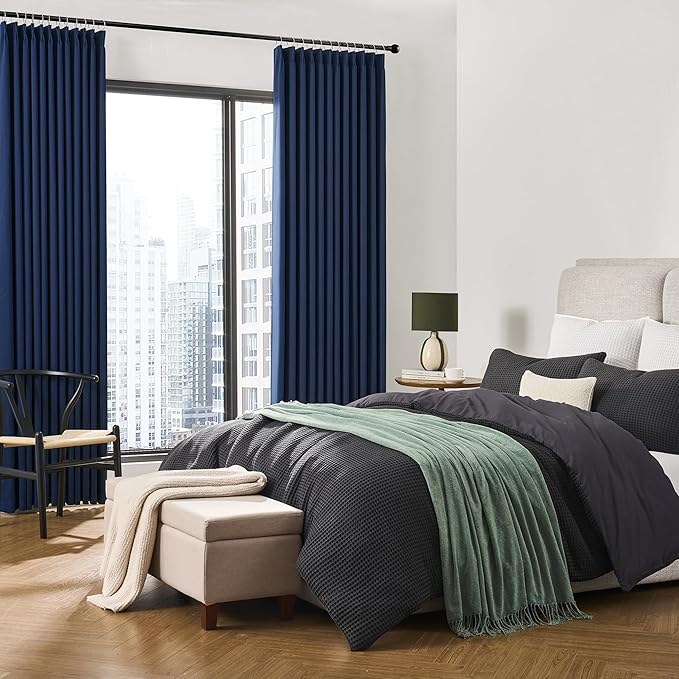 KEQIAOSUOCAI Navy Blue Blackout Curtains 94 Inch Long 2 Panels Set, Room - Image 4