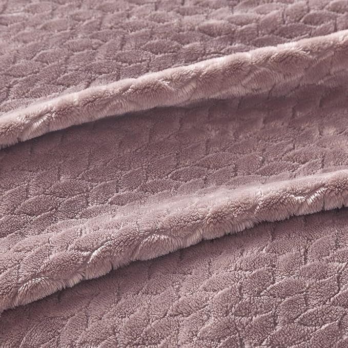 Oversized King Fleece Blanket 120x120 Inches, Seamless Soft Cozy 3D Jacquard - Image 5