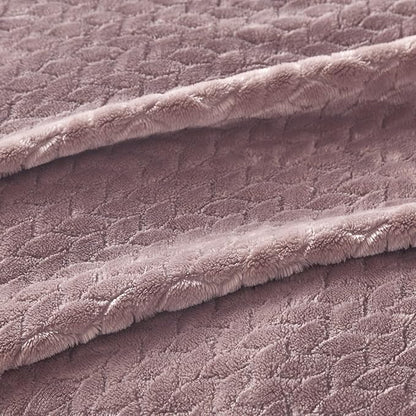 Oversized King Fleece Blanket 120x120 Inches, Seamless Soft Cozy 3D Jacquard - Image 5