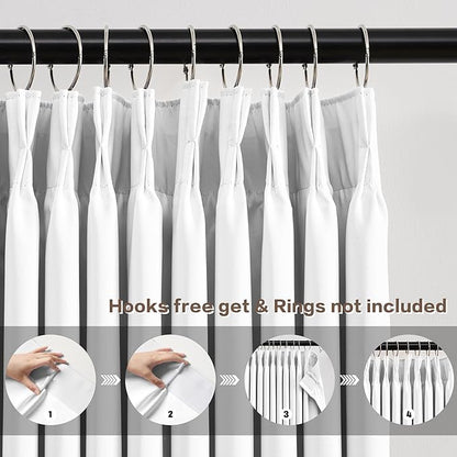 KEQIAOSUOCAI Pleated White Curtains 72 Inches Long - Image 2