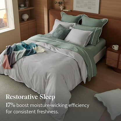 Double Stitch Cotton Tencel Duvet Cover - Image 3