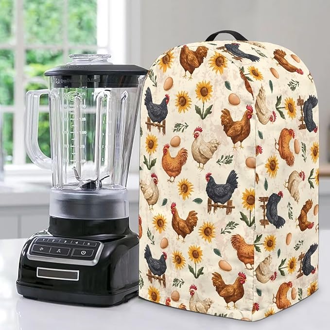 Cute Rooster Blender Dust Cover, Stand Mixer or Coffee Maker Appliance Covers by Annejudy