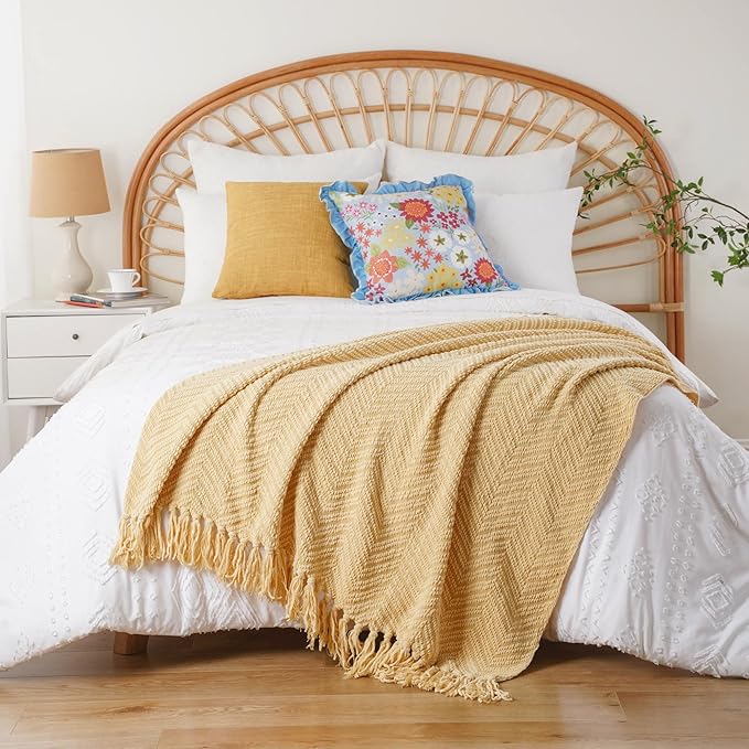BATTILO HOME Gold Throw Blanket - Image 3