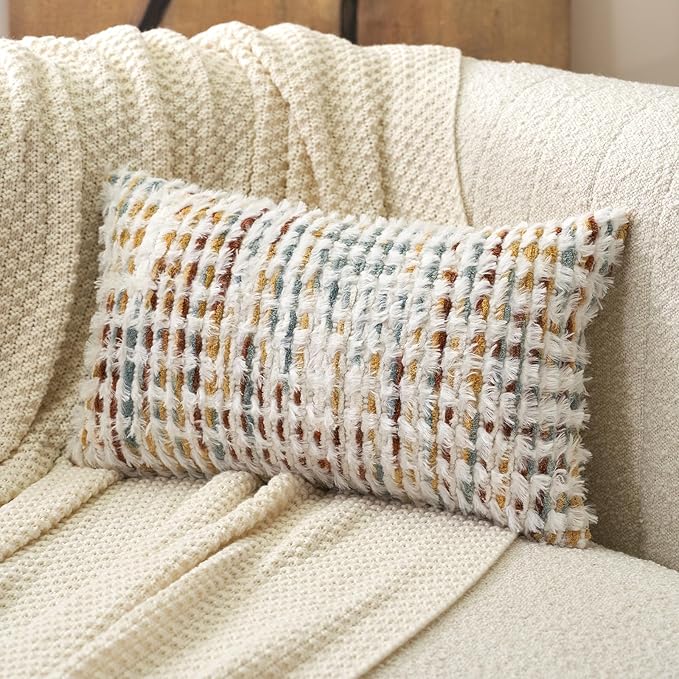Aeckself Boho Chenille Tufted Pillow Cover 12 x 20 Inch, Rectangle Decorative by AECKSELF