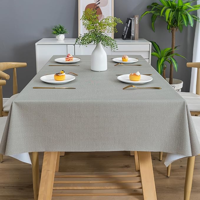 Rectangle Table Cloth, 100% Waterproof Tablecloth Oil Proof Spill Proof Vinyl - Image 7