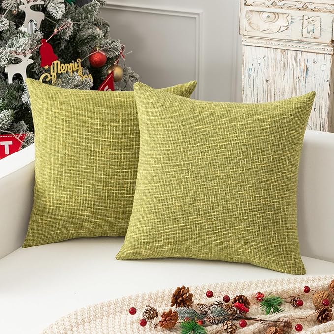 Kevin Textile 2 Packs Throw Pillow Cases Textural Faux Linen Decor Star Cushion by KevinTextile