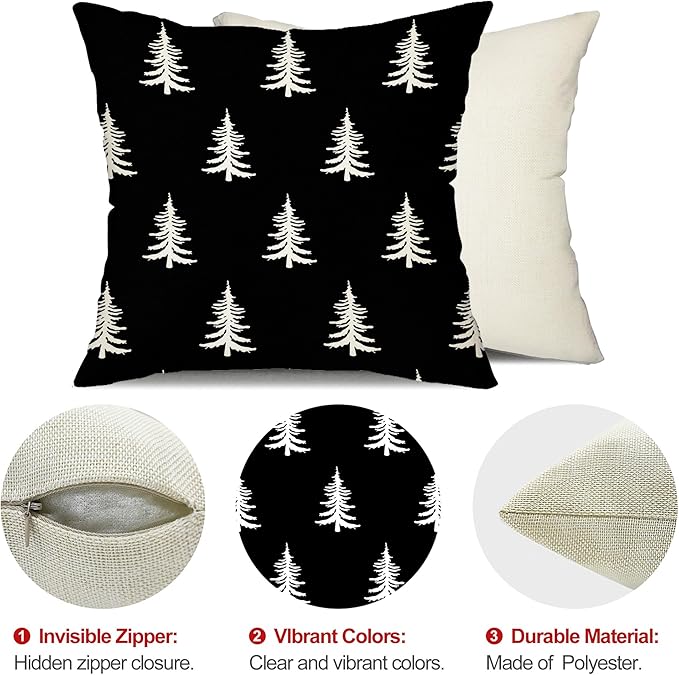 DFXSZ Christmas Pillow Covers 16x16 inch Set of 2 Christmas Tree Decorative - Image 6