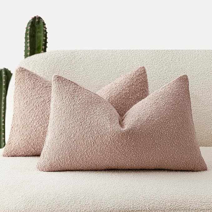 Foindtower Set of 2, Decorative Textured Boucle Throw Pillow Covers Accent by Foindtower