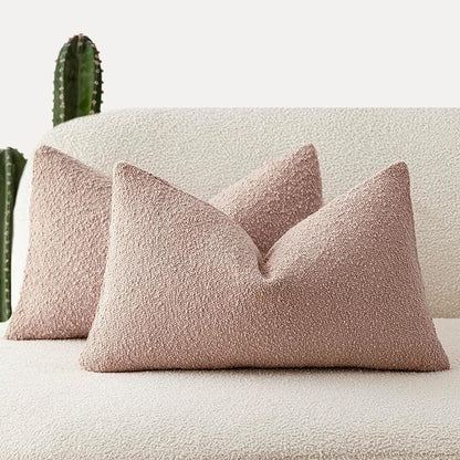 Foindtower Set of 2, Decorative Textured Boucle Throw Pillow Covers Accent by Foindtower