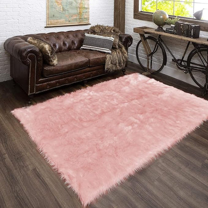 Latepis 3x5 Faux Fur Sheepskin Rug - Image 7
