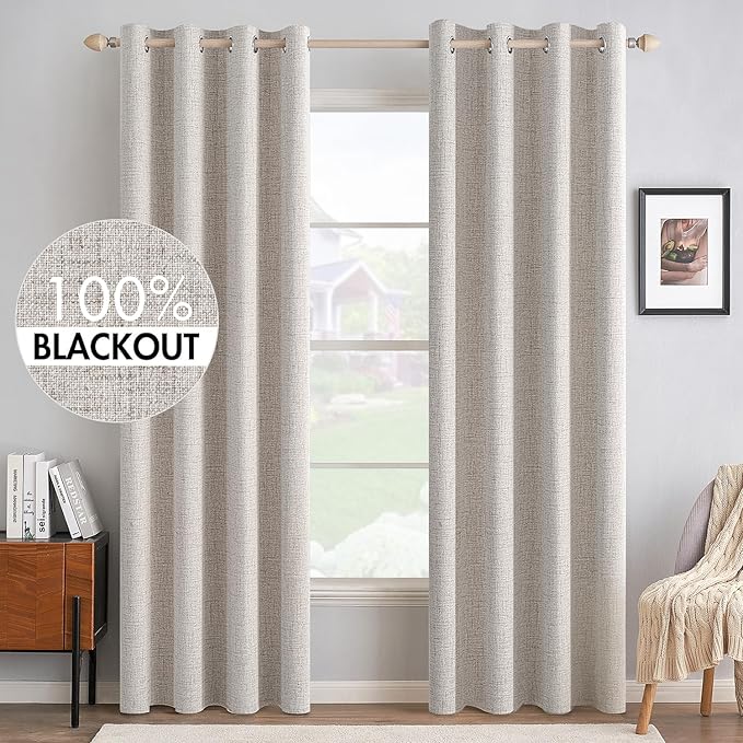 MIULEE 100% Blackout Polyester Textured Curtains by MIULEE