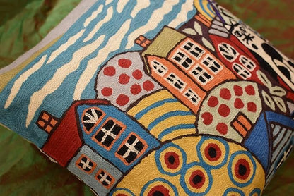 Blue Coastal Throw Pillow Cover | Karla Gerard Seaside Cat Pillow | Folklore - Image 3