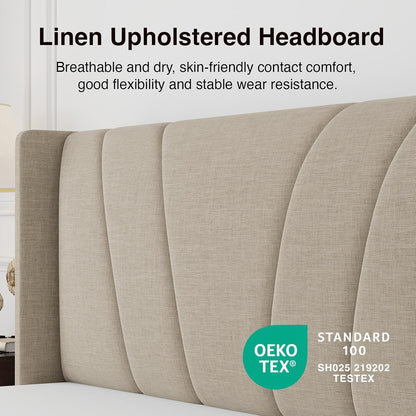 novilla queen size bed frame, queen bed frame on a desk or shelf