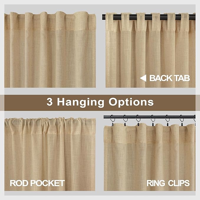 Tan Beige Curtains 96 Inches Long - Image 5
