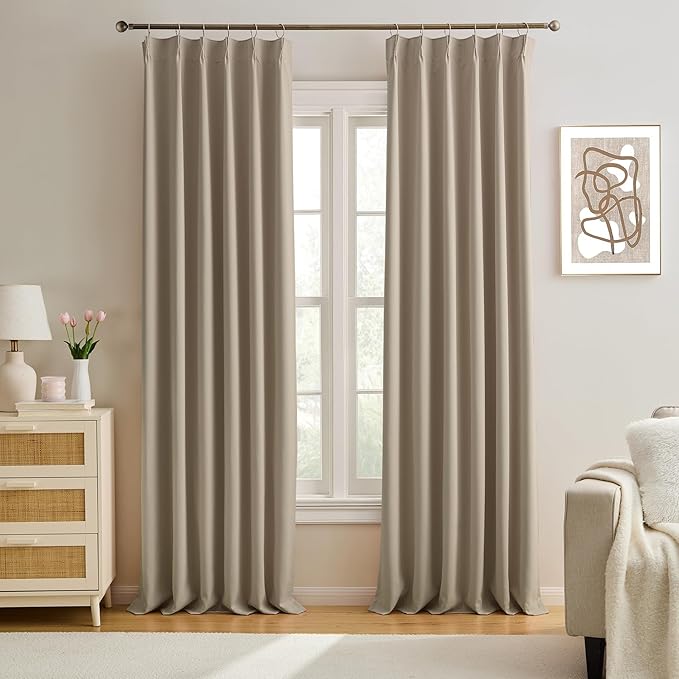 KEQIAOSUOCAI Pinch Pleated Window Curtain Panels 104 Inches Long Light Blocking by KEQIAOSUOCAI