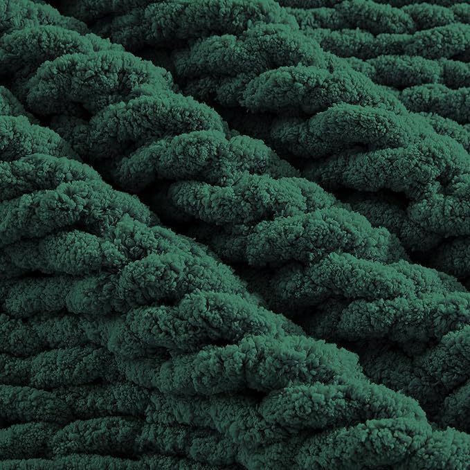 Carriediosa Chunky Knit Throw Blanket 50" X 60", 100% Hand Made Large Chenille - Image 7