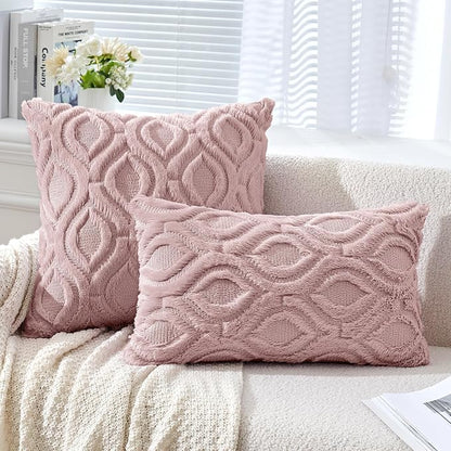 MIULEE Blush Pink Valentines Throw Pillow Covers 16x16 Inch, Soft Spring Plush - Image 2