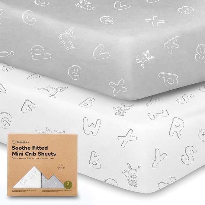 2-Pack Mini Crib Sheets Fitted by KeaBabies