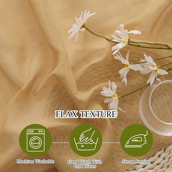 NICETOWN Sheer Linen Curtains 84 inch Long - Image 5