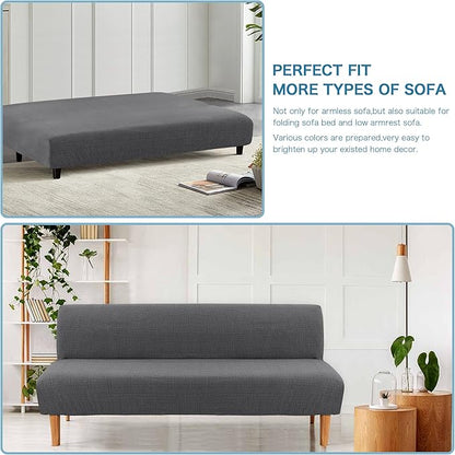 H.VERSAILTEX 100% Waterproof Armless Futon Cover, Armless Sofa Cover Stretch - Image 4