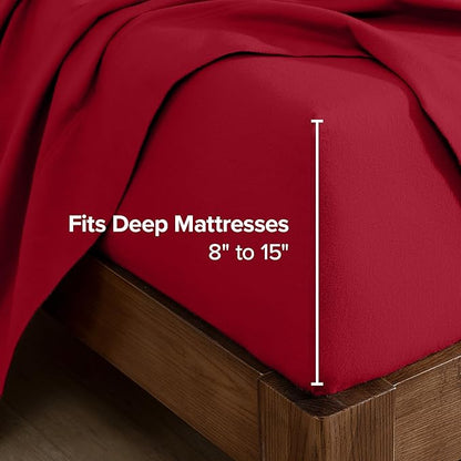 Bare Home Flannel Fitted Bottom Sheet 100% Cotton Twin Extra Long, Velvety Soft - Image 3