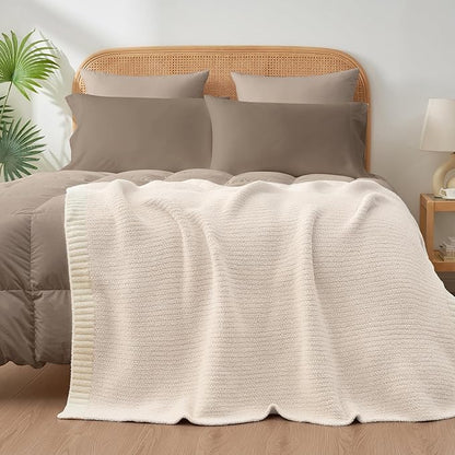 Snuggle Sac Heather Ivory Oversized Throw Blanket - Image 9