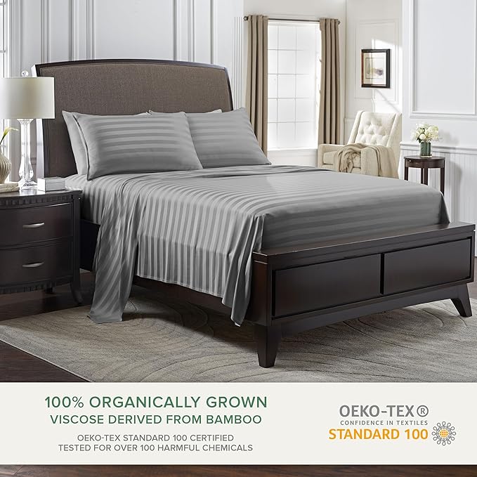 Pure Bamboo California King Sheets, Genuine 100% Organic Viscose Derived from - Image 2