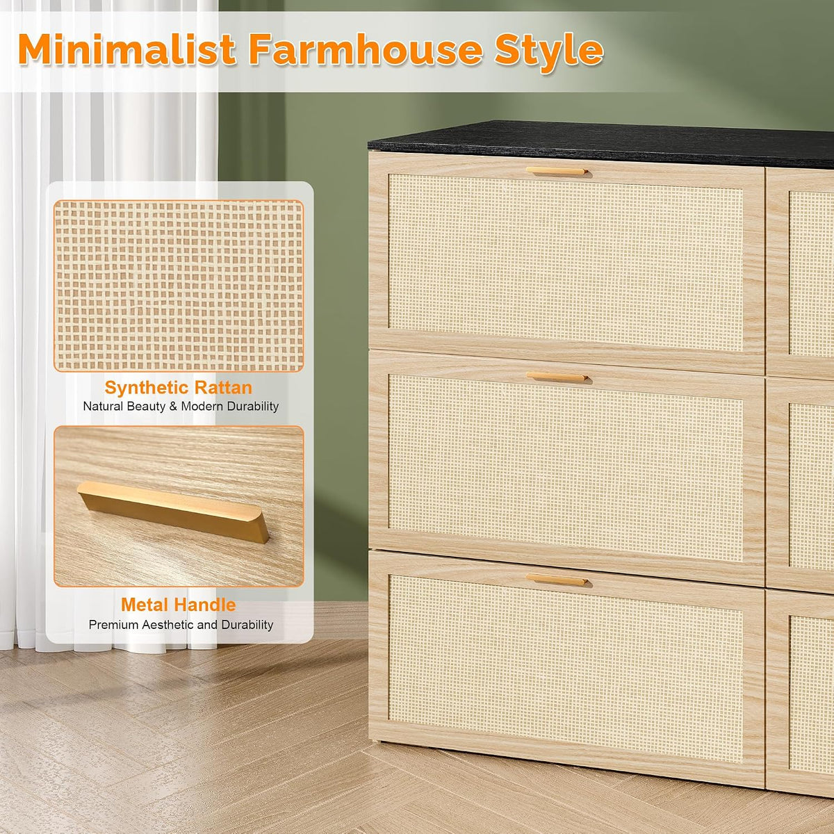 vingli full size rattan murphy bed with storage, package contents