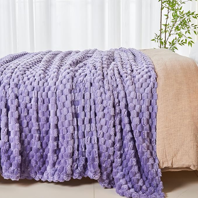 NEWCOSPLAY Super Soft King Blanket Lavender Premium Silky Flannel Fleece 3D - Image 7