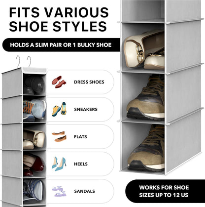 simple houseware 2 pack 10 shelves hanging shoe, close-up detail