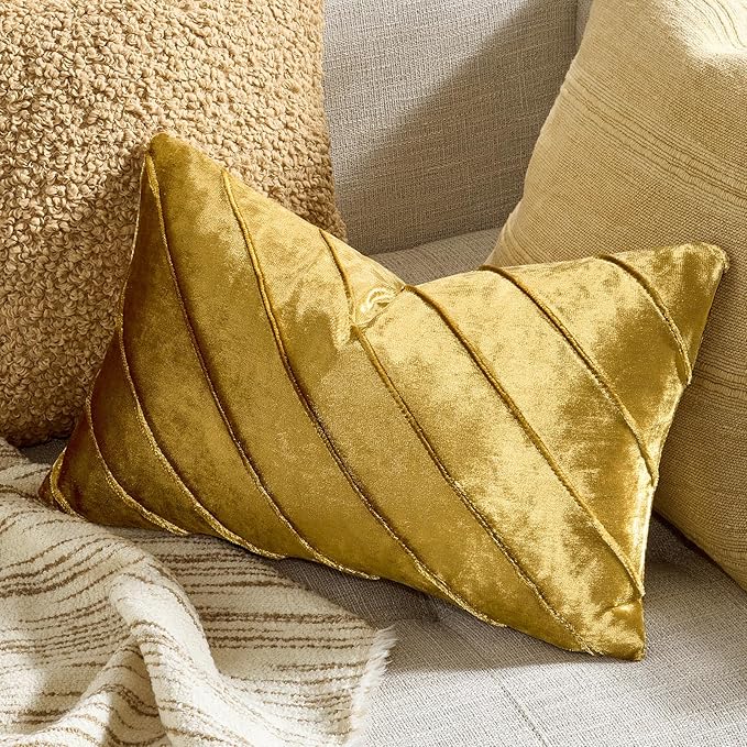 GIGIZAZA Decorative Velvet Pillow Covers 12x20, Living Room Square Cushion - Image 8
