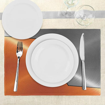 Ambesonne Orange and Grey Place Mats Set of 8, 3D Style Machinery Structure - Image 3
