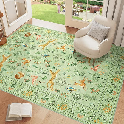 DUKINO 3x5 Rug, Washable Animal Area Rug - Image 2