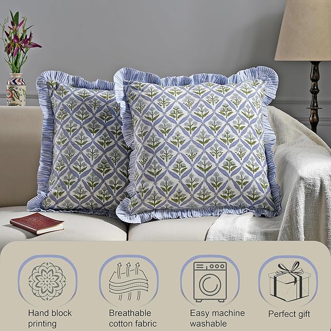 Ridhi Modern Farmhouse Pillow Covers Decorative Cotton Throw Pillow Covers Set - Image 4