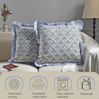 Ridhi Modern Farmhouse Pillow Covers Decorative Cotton Throw Pillow Covers Set - Image 4