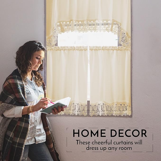American Linen Café Curtains for Kitchen, Bathroom Curtains - Image 4