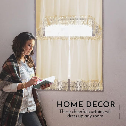 American Linen Café Curtains for Kitchen, Bathroom Curtains - Image 4