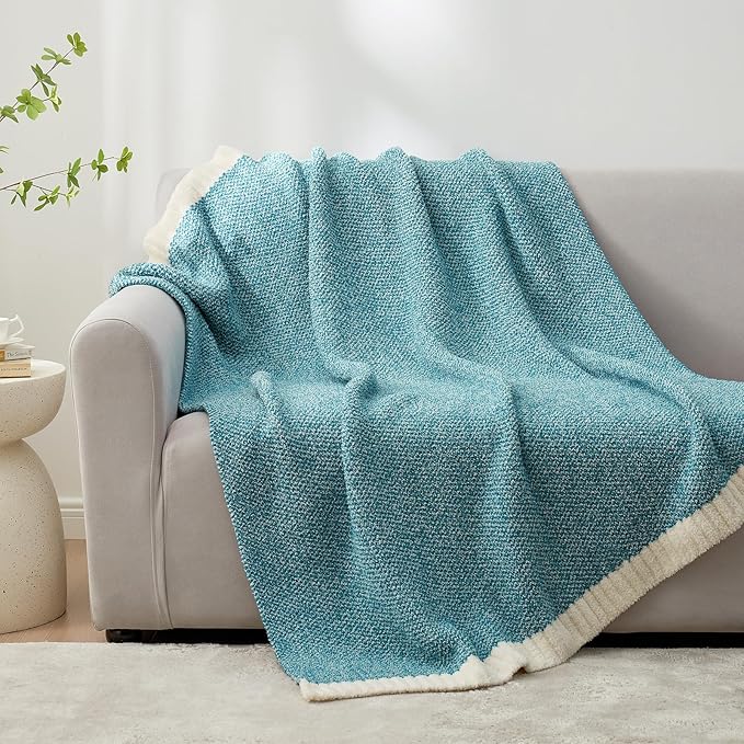 Snuggle Sac Teal Blue Oversized Throw Blankets, Super Soft Warm Cozy Throw - Image 3