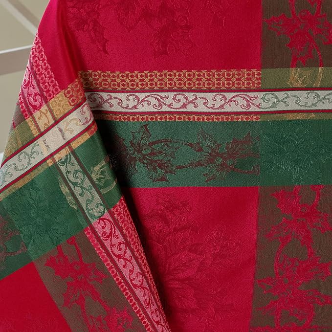 Benson Mills Heavyweight Yarn Dyed Jacquard Fabric Plaid Table Cloth, - Image 3