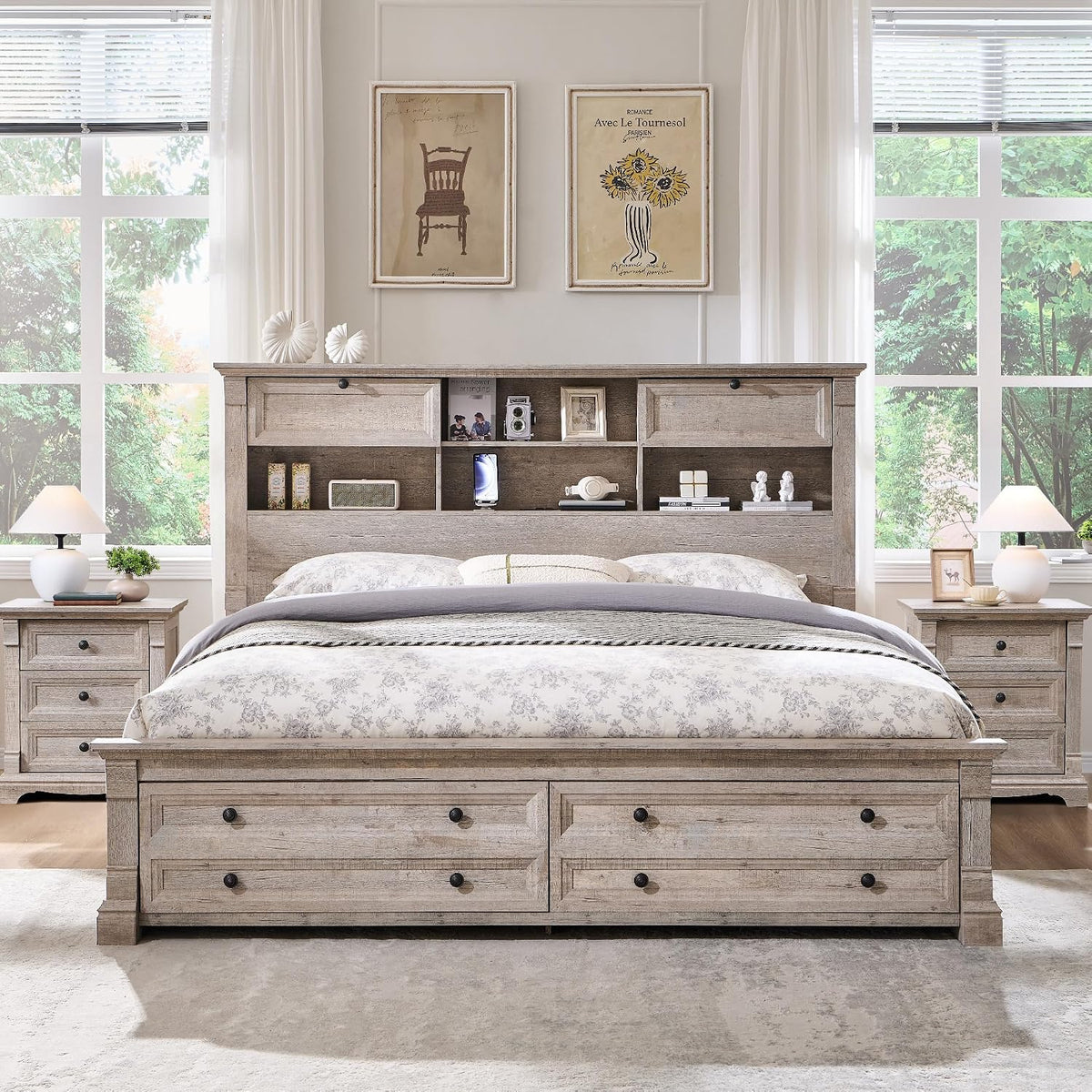 queen size bed frame 2 drawer & 4, main product view