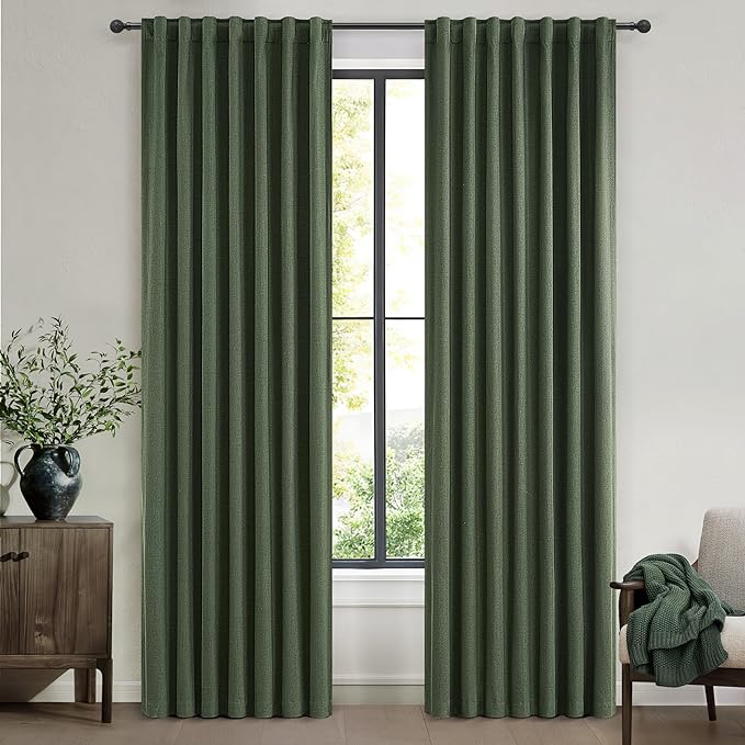 102 Inch Farmhouse Style Curtains, Sound/Draft/Cold/Heat/Sun Blocking Curtains - Image 9